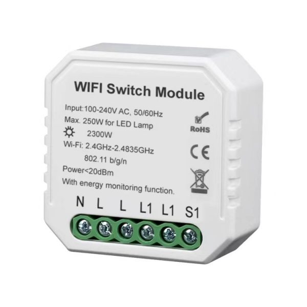 Inwall Switch WiFi Relay Switch with Power Metering